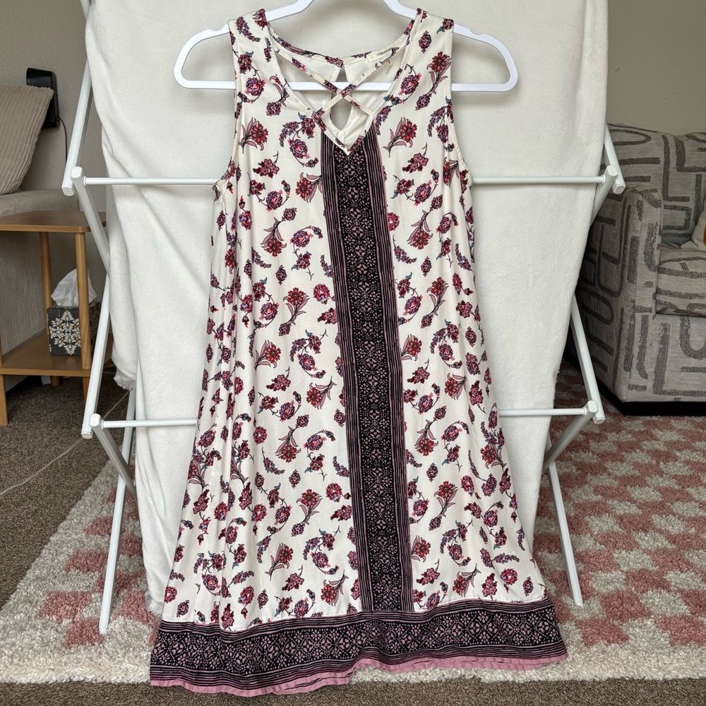 Maurice’s Floral Mini Dress with Crossover neckline Size XS